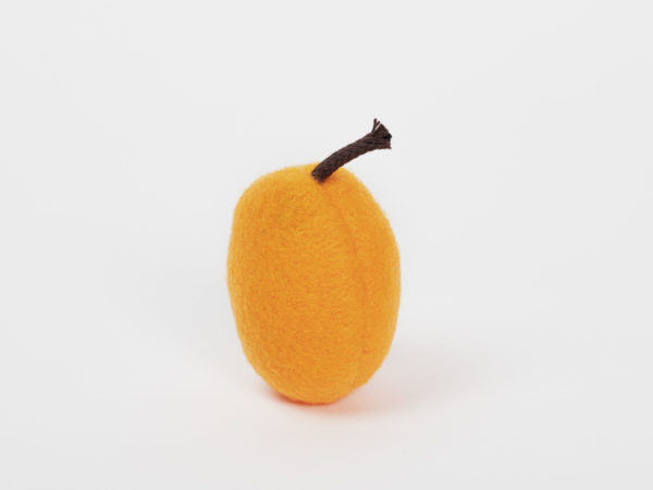 Abricot orange en feutrine